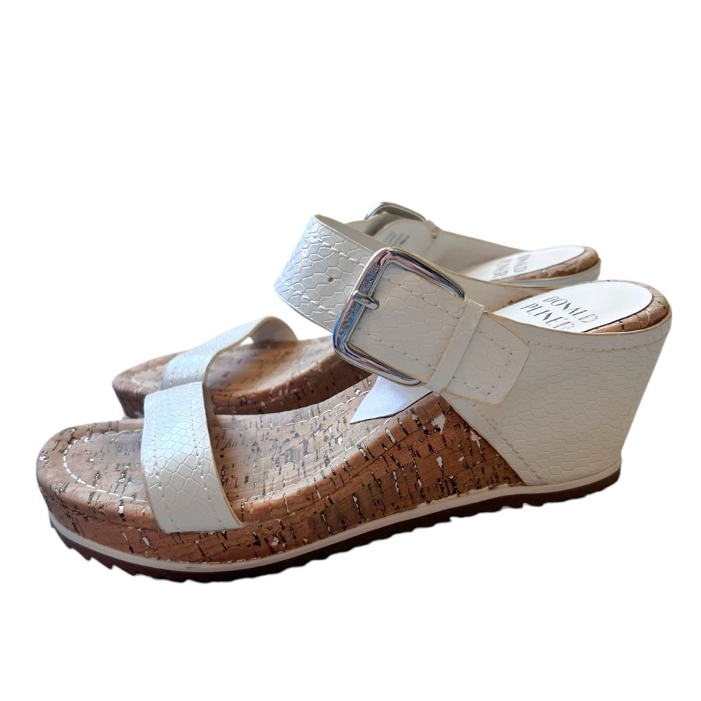 Donald Pliner Skyler White Cork Wedge Sandals - Picture 2 of 8